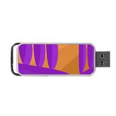 Orange And Purple Landscape Portable Usb Flash (two Sides) by Valentinaart