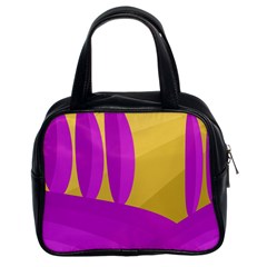 Yellow And Magenta Landscape Classic Handbags (2 Sides) by Valentinaart