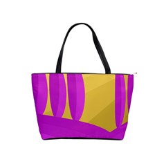 Yellow And Magenta Landscape Shoulder Handbags by Valentinaart