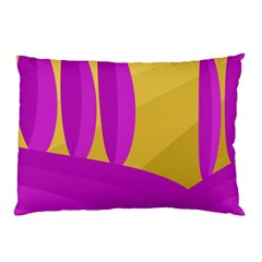 Yellow And Magenta Landscape Pillow Case (two Sides) by Valentinaart