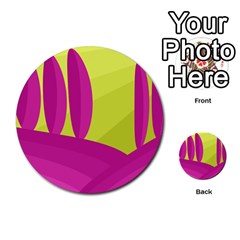 Yellow And Pink Landscape Multi-purpose Cards (round) 