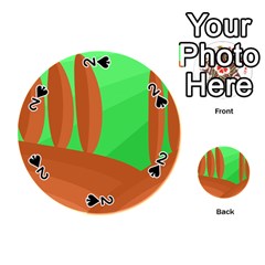 Green And Orange Landscape Playing Cards 54 (round) 
