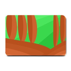 Green And Orange Landscape Small Doormat  by Valentinaart