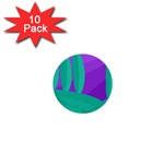 Purple and green landscape 1  Mini Buttons (10 pack)  Front