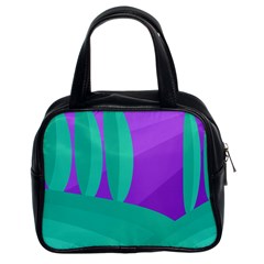 Purple And Green Landscape Classic Handbags (2 Sides) by Valentinaart