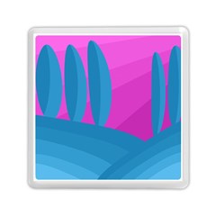 Pink And Blue Landscape Memory Card Reader (square) 