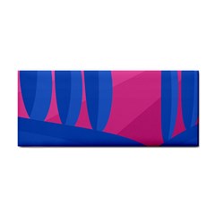 Magenta And Blue Landscape Hand Towel by Valentinaart