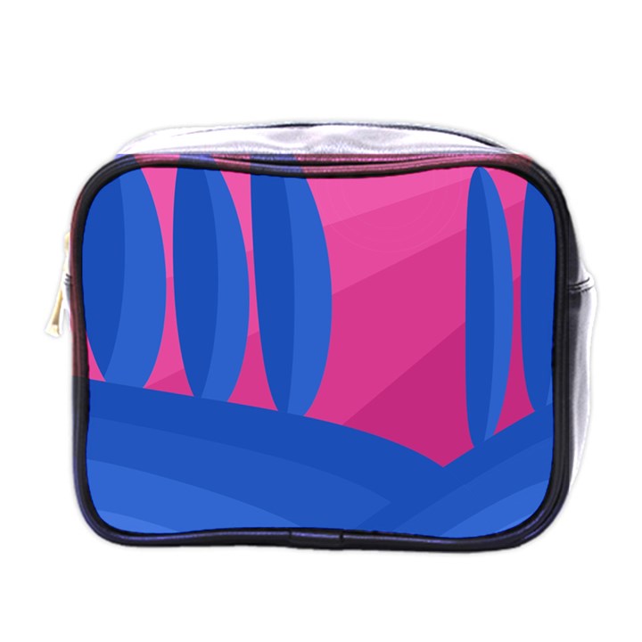 Magenta and blue landscape Mini Toiletries Bags