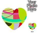 Colorful abstraction by Moma Multi-purpose Cards (Heart)  Front 53