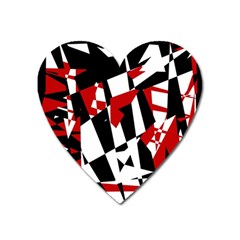 Red, Black And White Chaos Heart Magnet by Valentinaart