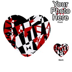 Red, Black And White Chaos Multi-purpose Cards (heart)  by Valentinaart