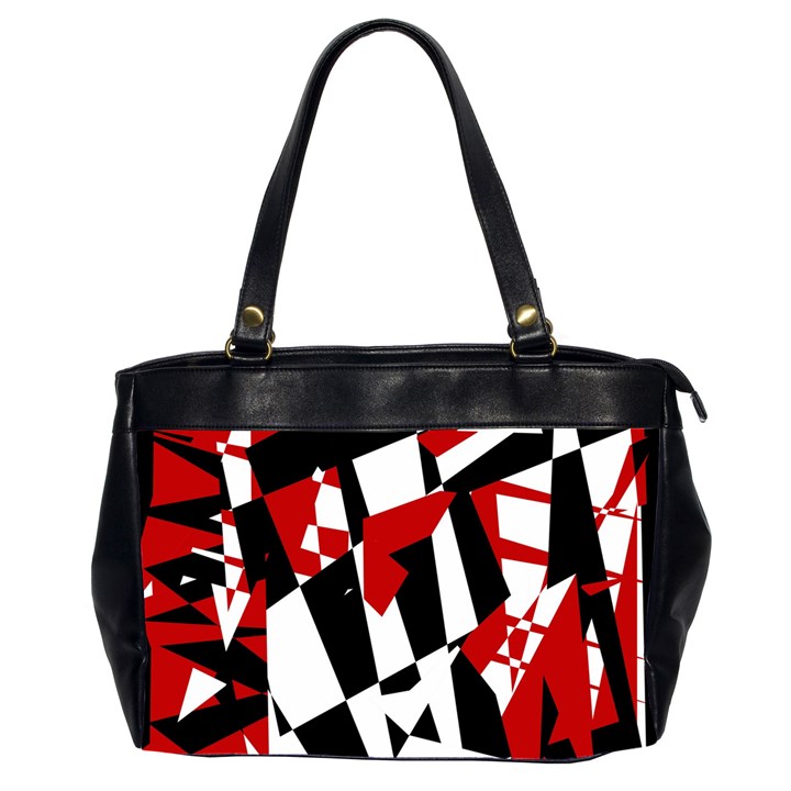 Red, black and white chaos Office Handbags (2 Sides) 