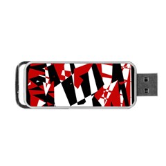 Red, Black And White Chaos Portable Usb Flash (two Sides) by Valentinaart