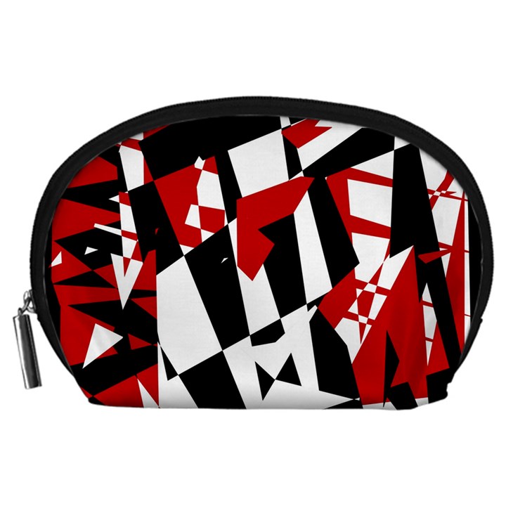Red, black and white chaos Accessory Pouches (Large) 