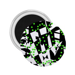 Black, White And Green Chaos 2 25  Magnets by Valentinaart