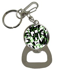 Black, White And Green Chaos Bottle Opener Key Chains by Valentinaart