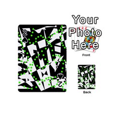 Black, White And Green Chaos Playing Cards 54 (mini)  by Valentinaart