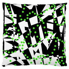 Black, White And Green Chaos Standard Flano Cushion Case (two Sides) by Valentinaart