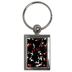 Black, Red And White Chaos Key Chains (rectangle)  by Valentinaart