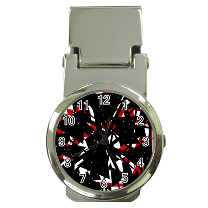 Black, red and white chaos Money Clip Watches