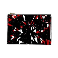 Black, Red And White Chaos Cosmetic Bag (large)  by Valentinaart