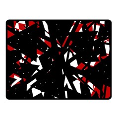 Black, Red And White Chaos Fleece Blanket (small) by Valentinaart