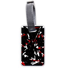 Black, Red And White Chaos Luggage Tags (one Side)  by Valentinaart