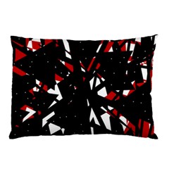 Black, Red And White Chaos Pillow Case (two Sides) by Valentinaart