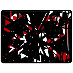 Black, Red And White Chaos Double Sided Fleece Blanket (large)  by Valentinaart