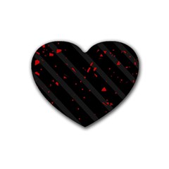 Black And Red Heart Coaster (4 Pack)  by Valentinaart