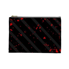 Black And Red Cosmetic Bag (large)  by Valentinaart