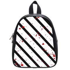 Elegant Black, Red And White Lines School Bags (small) 