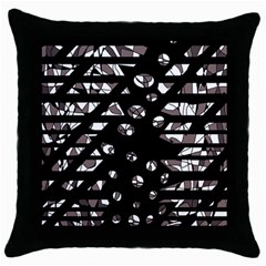 Gray Abstract Design Throw Pillow Case (black) by Valentinaart