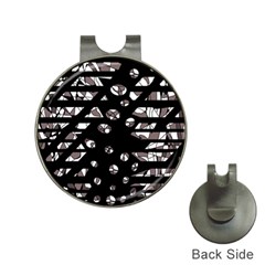 Gray Abstract Design Hat Clips With Golf Markers