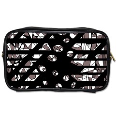 Gray Abstract Design Toiletries Bags 2-side