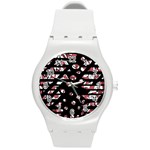 Red freedam Round Plastic Sport Watch (M) Front