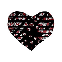 Red Freedam Standard 16  Premium Flano Heart Shape Cushions by Valentinaart