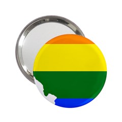 Lgbt Flag Map Of Illinois 2 25  Handbag Mirrors by abbeyz71