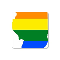 Lgbt Flag Map Of Illinois Square Magnet by abbeyz71