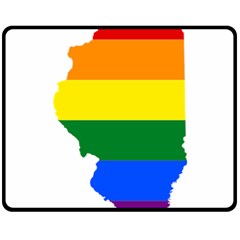 Lgbt Flag Map Of Illinois Fleece Blanket (medium)  by abbeyz71