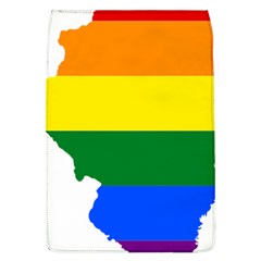 Lgbt Flag Map Of Illinois Flap Covers (l)  by abbeyz71