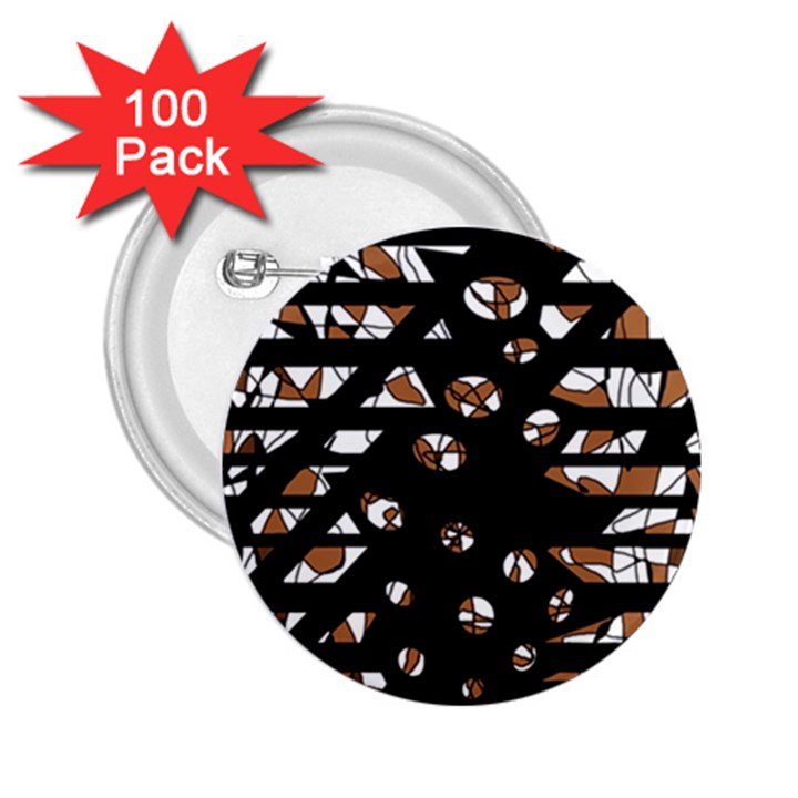 Brown freedom  2.25  Buttons (100 pack) 