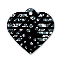 Blue Freedom Dog Tag Heart (one Side) by Valentinaart