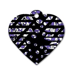 Purple Freedom Dog Tag Heart (one Side)