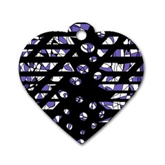 Purple Freedom Dog Tag Heart (two Sides) by Valentinaart