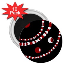 Red Pearls 2 25  Magnets (10 Pack) 