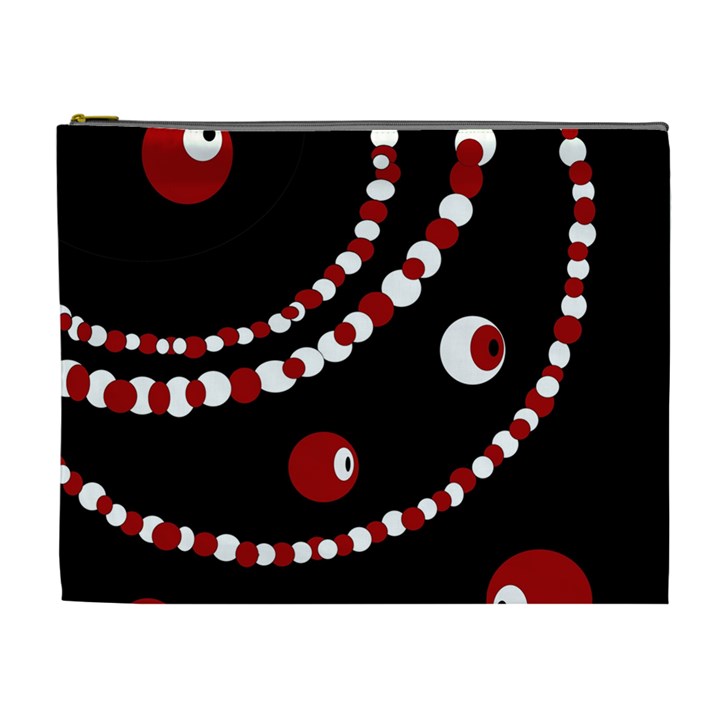 Red pearls Cosmetic Bag (XL)
