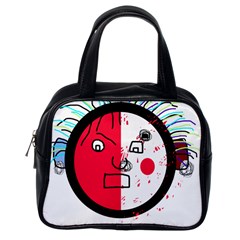 Angry Transparent Face Classic Handbags (one Side) by Valentinaart