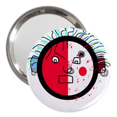 Angry Transparent Face 3  Handbag Mirrors by Valentinaart