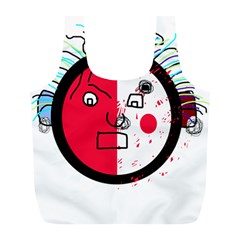 Angry Transparent Face Full Print Recycle Bags (l)  by Valentinaart